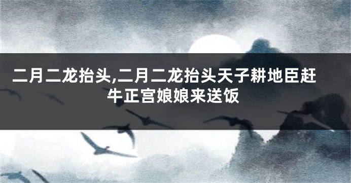 二月二龙抬头,二月二龙抬头天子耕地臣赶牛正宫娘娘来送饭