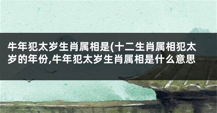 牛年犯太岁生肖属相是(十二生肖属相犯太岁的年份,牛年犯太岁生肖属相是什么意思