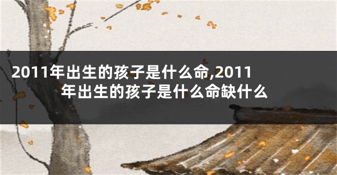 2011年出生的孩子是什么命,2011年出生的孩子是什么命缺什么