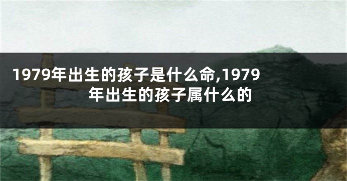 1979年出生的孩子是什么命,1979年出生的孩子属什么的