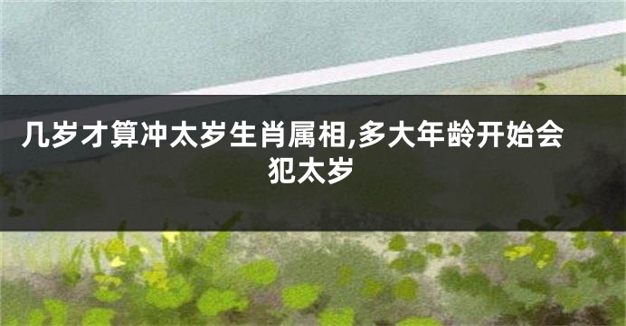 几岁才算冲太岁生肖属相,多大年龄开始会犯太岁