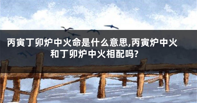 丙寅丁卯炉中火命是什么意思,丙寅炉中火和丁卯炉中火相配吗?