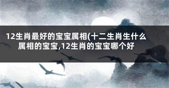 12生肖最好的宝宝属相(十二生肖生什么属相的宝宝,12生肖的宝宝哪个好