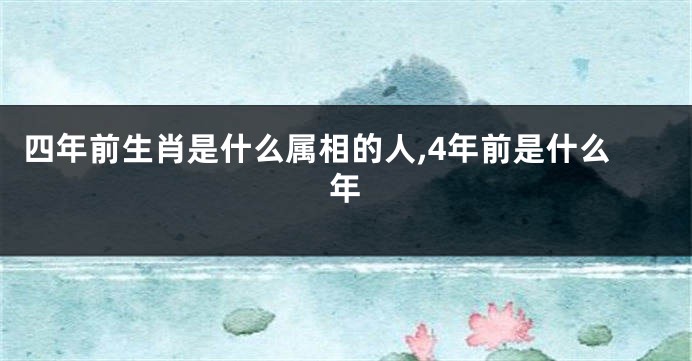 四年前生肖是什么属相的人,4年前是什么年