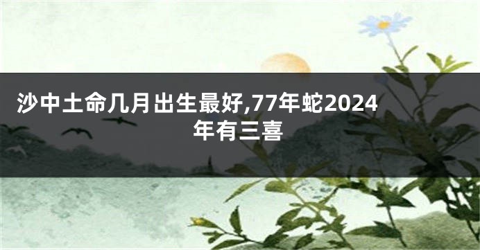 沙中土命几月出生最好,77年蛇2024年有三喜