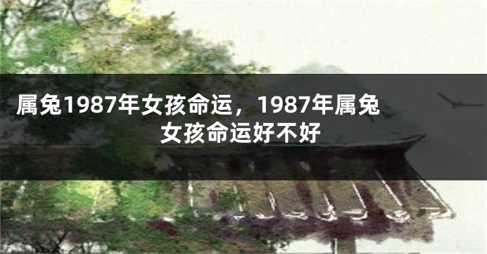 属兔1987年女孩命运，1987年属兔女孩命运好不好