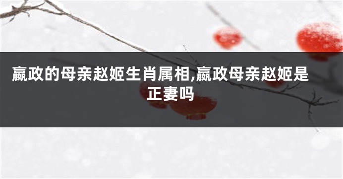 嬴政的母亲赵姬生肖属相,嬴政母亲赵姬是正妻吗