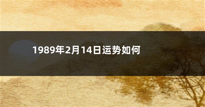 1989年2月14日运势如何