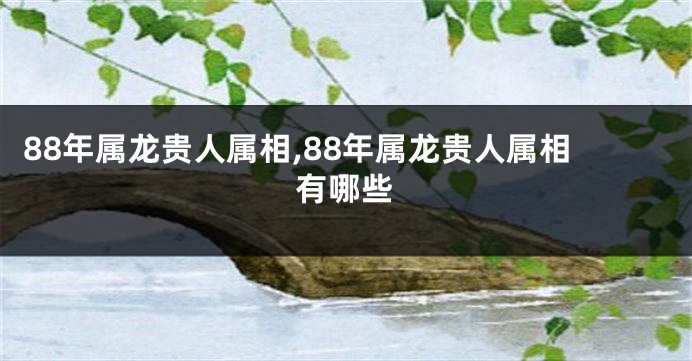 88年属龙贵人属相,88年属龙贵人属相有哪些