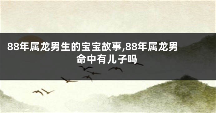 88年属龙男生的宝宝故事,88年属龙男命中有儿子吗