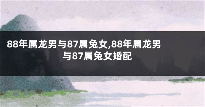 88年属龙男与87属兔女,88年属龙男与87属兔女婚配