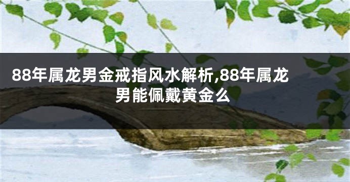 88年属龙男金戒指风水解析,88年属龙男能佩戴黄金么