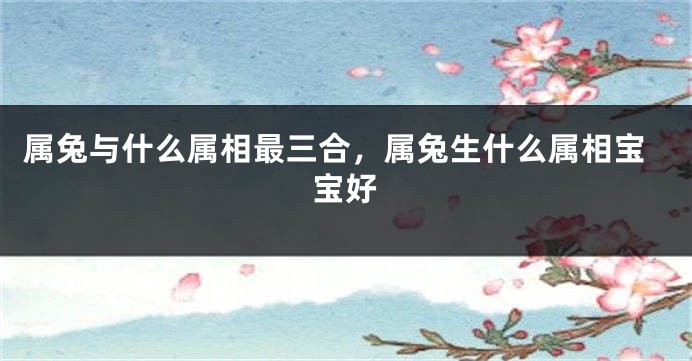 属兔与什么属相最三合，属兔生什么属相宝宝好