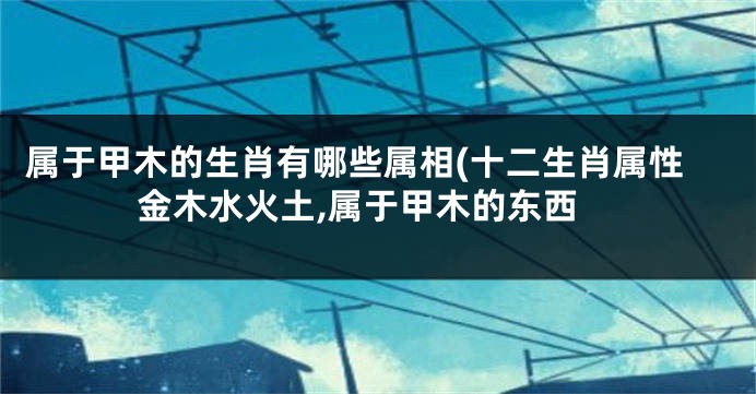 属于甲木的生肖有哪些属相(十二生肖属性金木水火土,属于甲木的东西