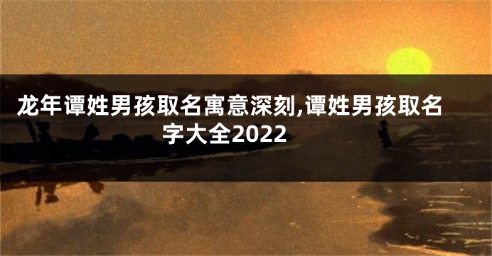 龙年谭姓男孩取名寓意深刻,谭姓男孩取名字大全2022