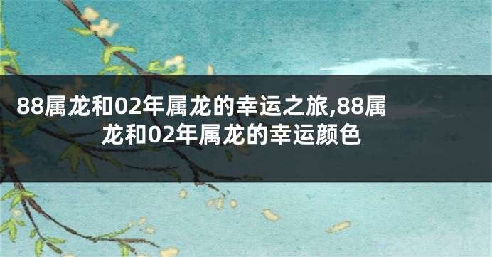 88属龙和02年属龙的幸运之旅,88属龙和02年属龙的幸运颜色