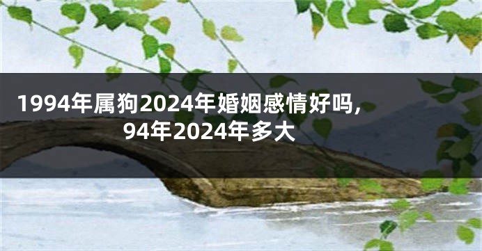 1994年属狗2024年婚姻感情好吗,94年2024年多大