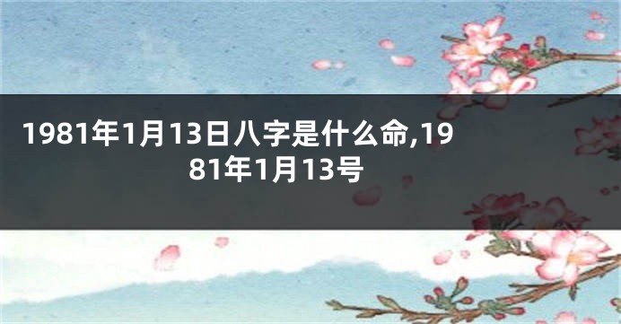 1981年1月13日八字是什么命,1981年1月13号