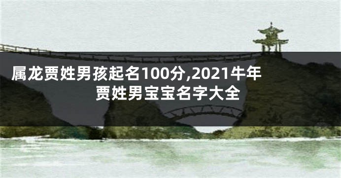 属龙贾姓男孩起名100分,2021牛年贾姓男宝宝名字大全