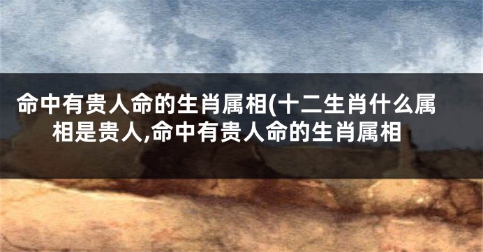 命中有贵人命的生肖属相(十二生肖什么属相是贵人,命中有贵人命的生肖属相