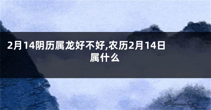 2月14阴历属龙好不好,农历2月14日属什么