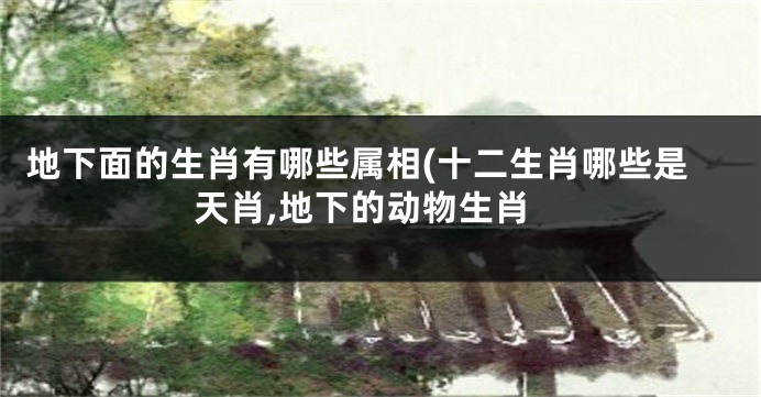 地下面的生肖有哪些属相(十二生肖哪些是天肖,地下的动物生肖