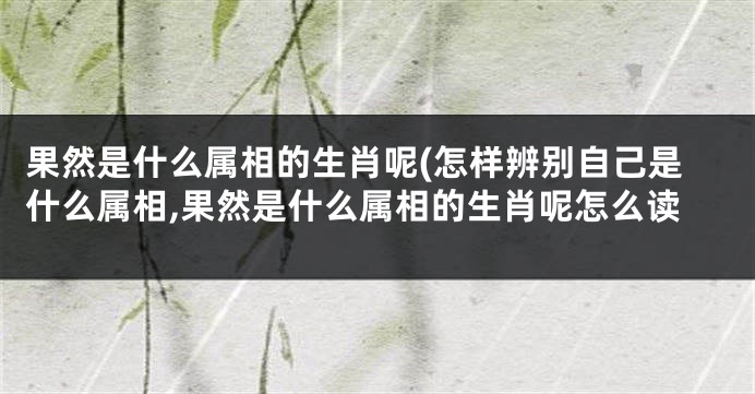 果然是什么属相的生肖呢(怎样辨别自己是什么属相,果然是什么属相的生肖呢怎么读