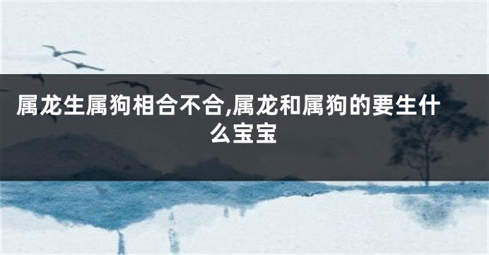 属龙生属狗相合不合,属龙和属狗的要生什么宝宝