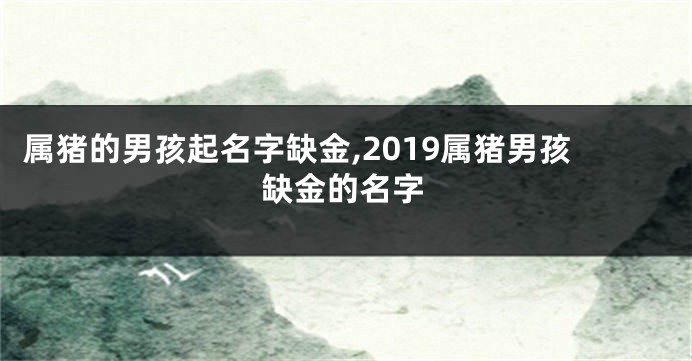 属猪的男孩起名字缺金,2019属猪男孩缺金的名字