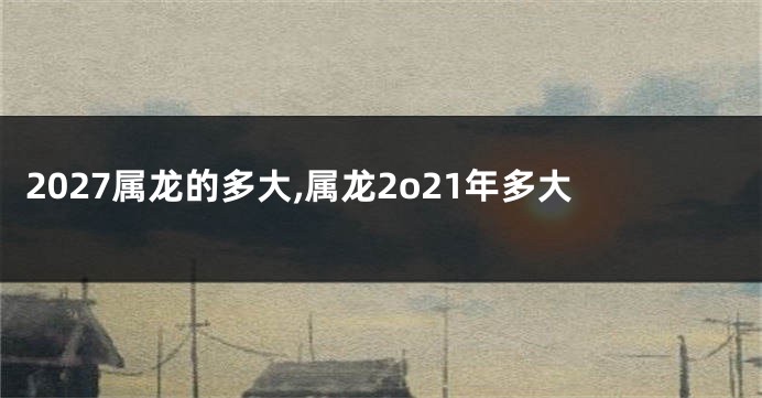 2027属龙的多大,属龙2o21年多大