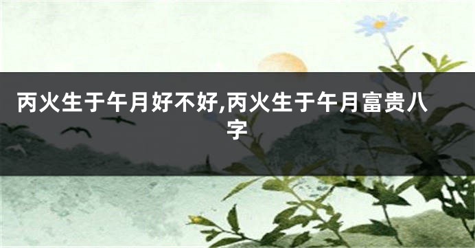 丙火生于午月好不好,丙火生于午月富贵八字