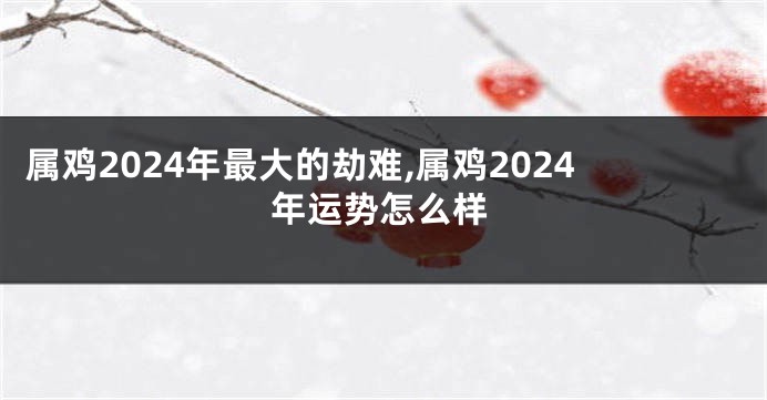 属鸡2024年最大的劫难,属鸡2024年运势怎么样