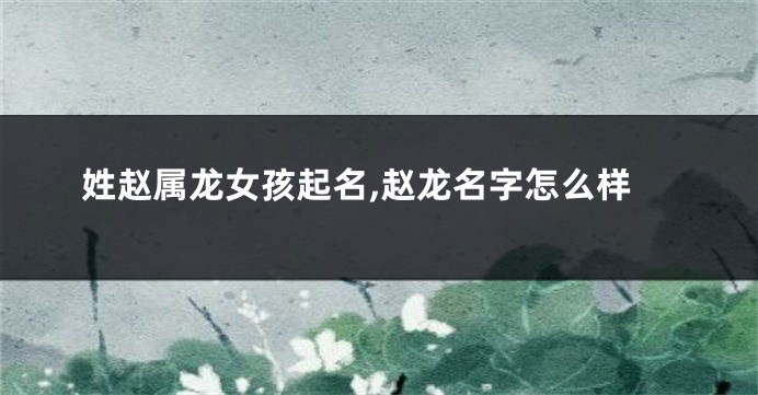 姓赵属龙女孩起名,赵龙名字怎么样