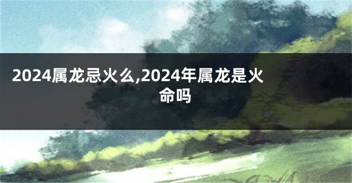 2024属龙忌火么,2024年属龙是火命吗