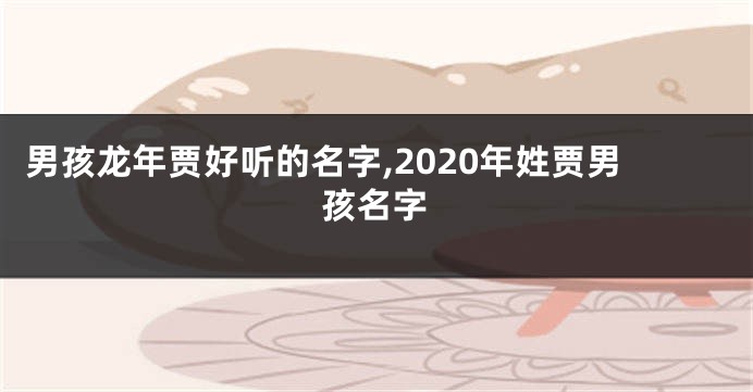 男孩龙年贾好听的名字,2020年姓贾男孩名字