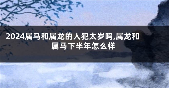 2024属马和属龙的人犯太岁吗,属龙和属马下半年怎么样