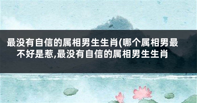 最没有自信的属相男生生肖(哪个属相男最不好是惹,最没有自信的属相男生生肖