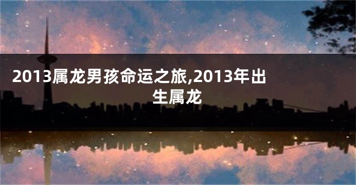 2013属龙男孩命运之旅,2013年出生属龙