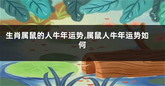 生肖属鼠的人牛年运势,属鼠人牛年运势如何