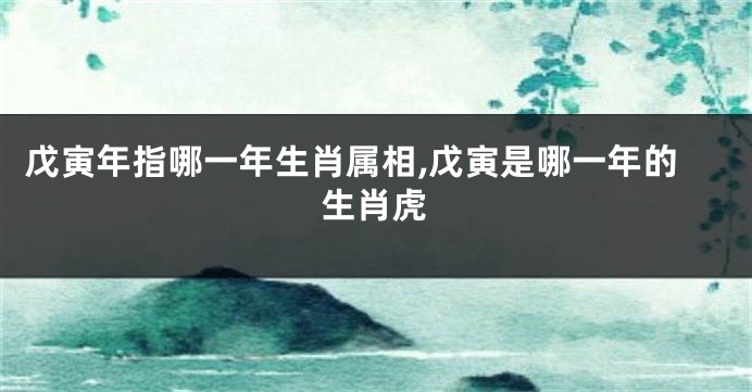 戊寅年指哪一年生肖属相,戊寅是哪一年的生肖虎