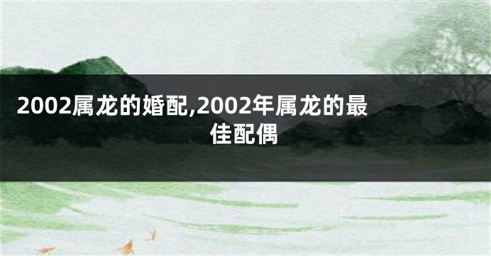 2002属龙的婚配,2002年属龙的最佳配偶