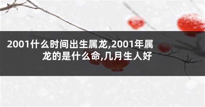 2001什么时间出生属龙,2001年属龙的是什么命,几月生人好