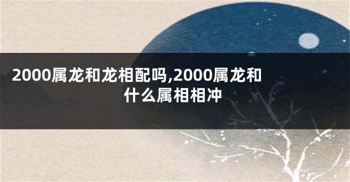 2000属龙和龙相配吗,2000属龙和什么属相相冲