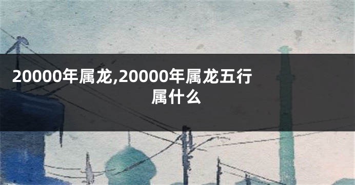 20000年属龙,20000年属龙五行属什么