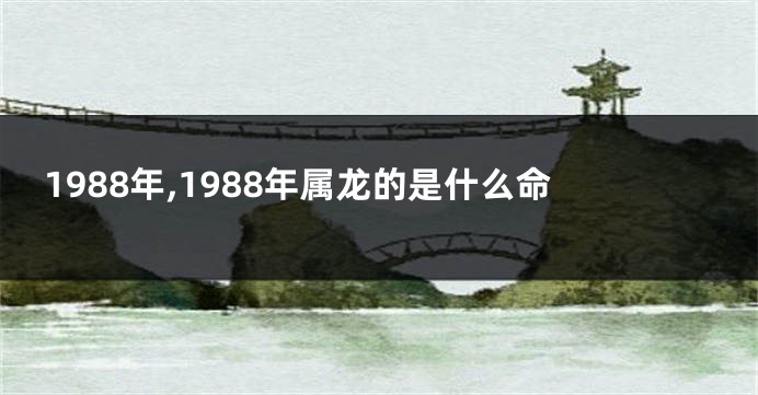 1988年,1988年属龙的是什么命