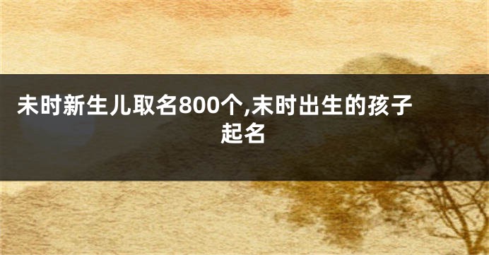 未时新生儿取名800个,末时出生的孩子起名