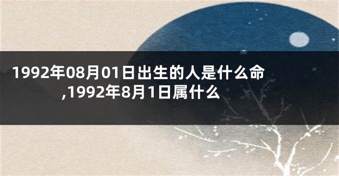 1992年08月01日出生的人是什么命,1992年8月1日属什么