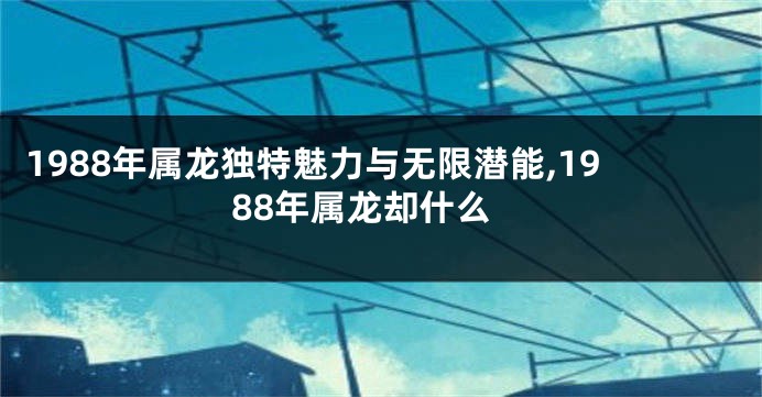 1988年属龙独特魅力与无限潜能,1988年属龙却什么