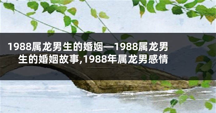 1988属龙男生的婚姻—1988属龙男生的婚姻故事,1988年属龙男感情