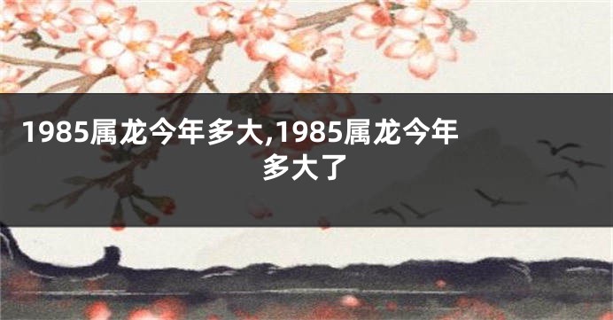 1985属龙今年多大,1985属龙今年多大了